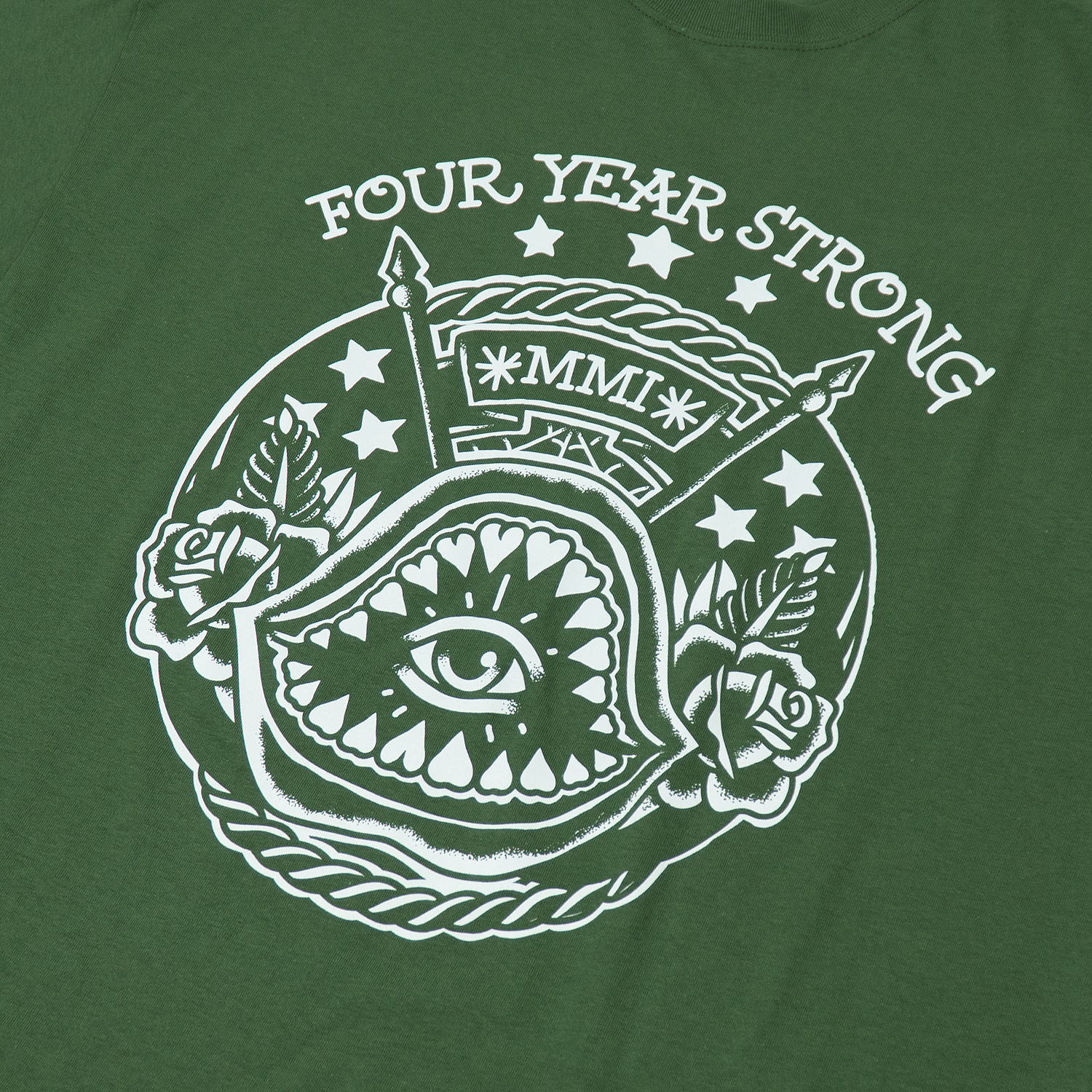 Shark Teeth Flash Tee - Military Green