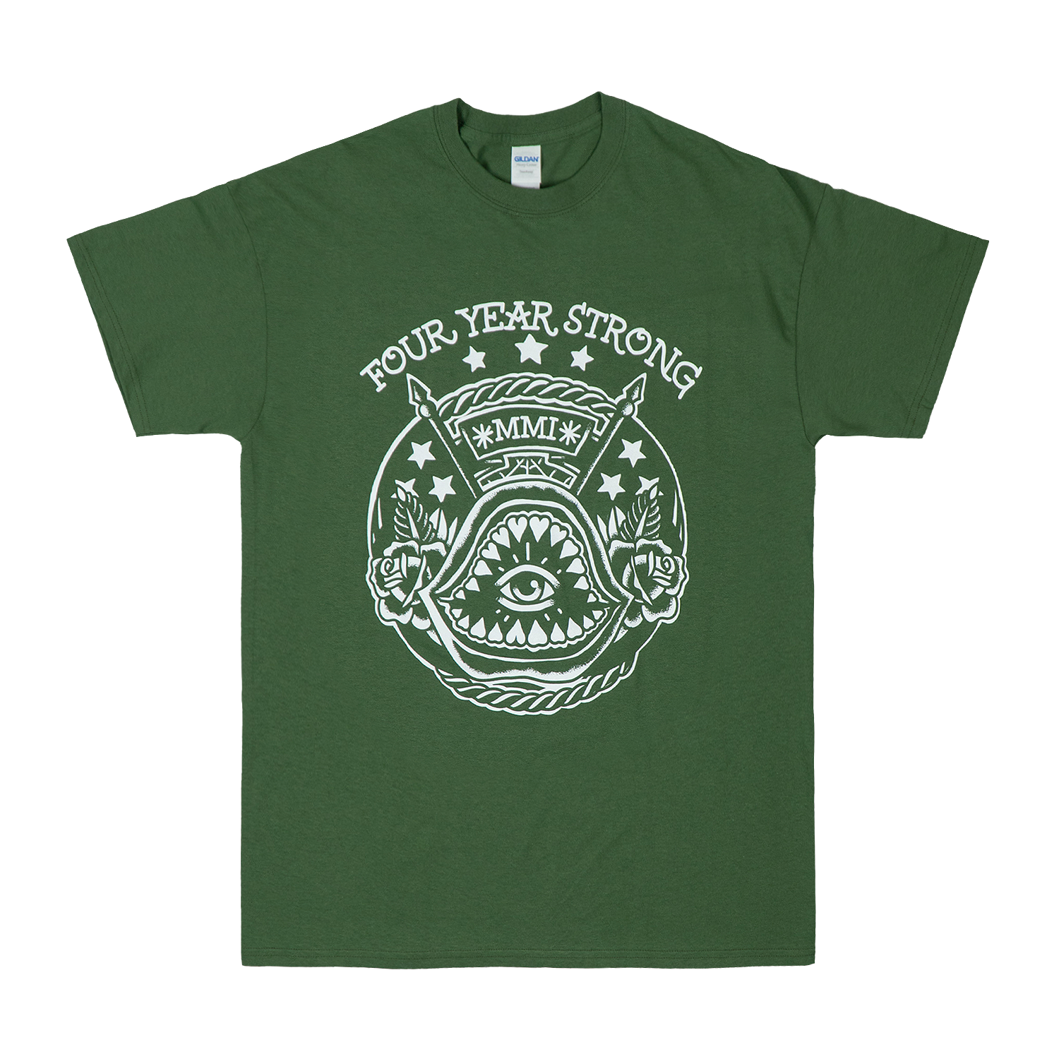 Shark Teeth Flash Tee - Military Green